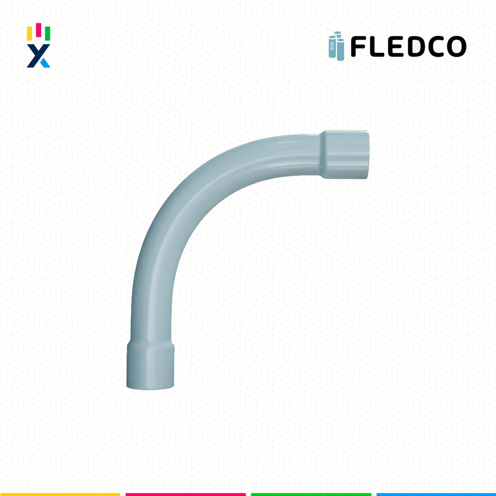 CURVA CONDUIT PVC 6" 90° SCH40 2 EXTR. UL651 UV PROT. FLEDCO